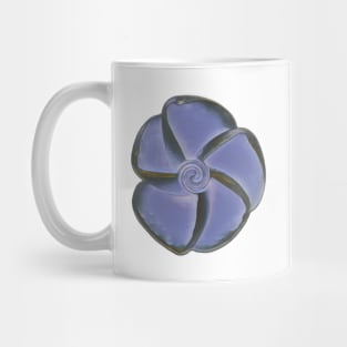 Plumeria bloom  twirl in blue Mug